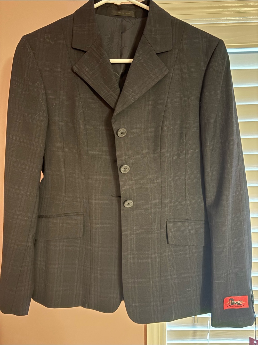 Women's RJ Classics Charcoal Plaid Suit Jacket - Tailored Blazer